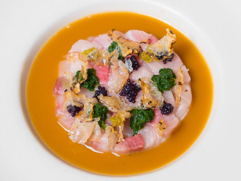 Goxo dish plating detail with artistic presentation